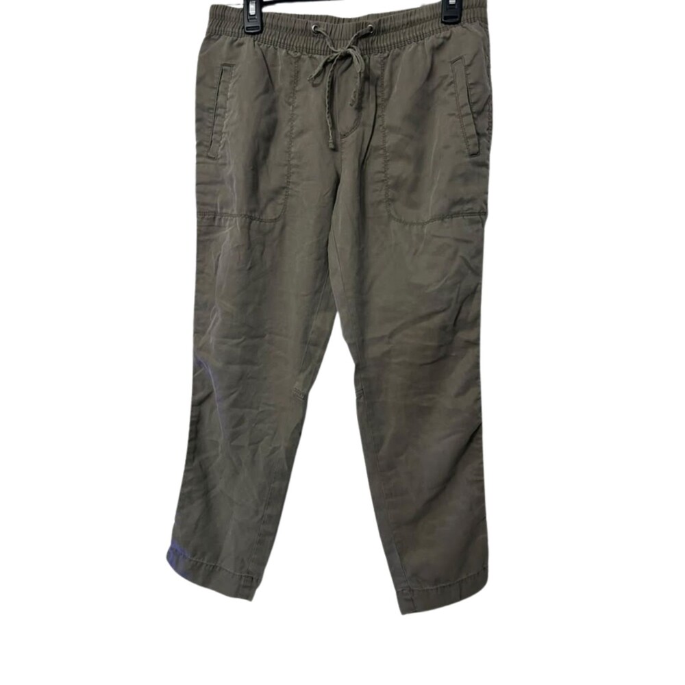 Gap Straight Twill Pants Women Small Green Loose Lightweight Baggy New